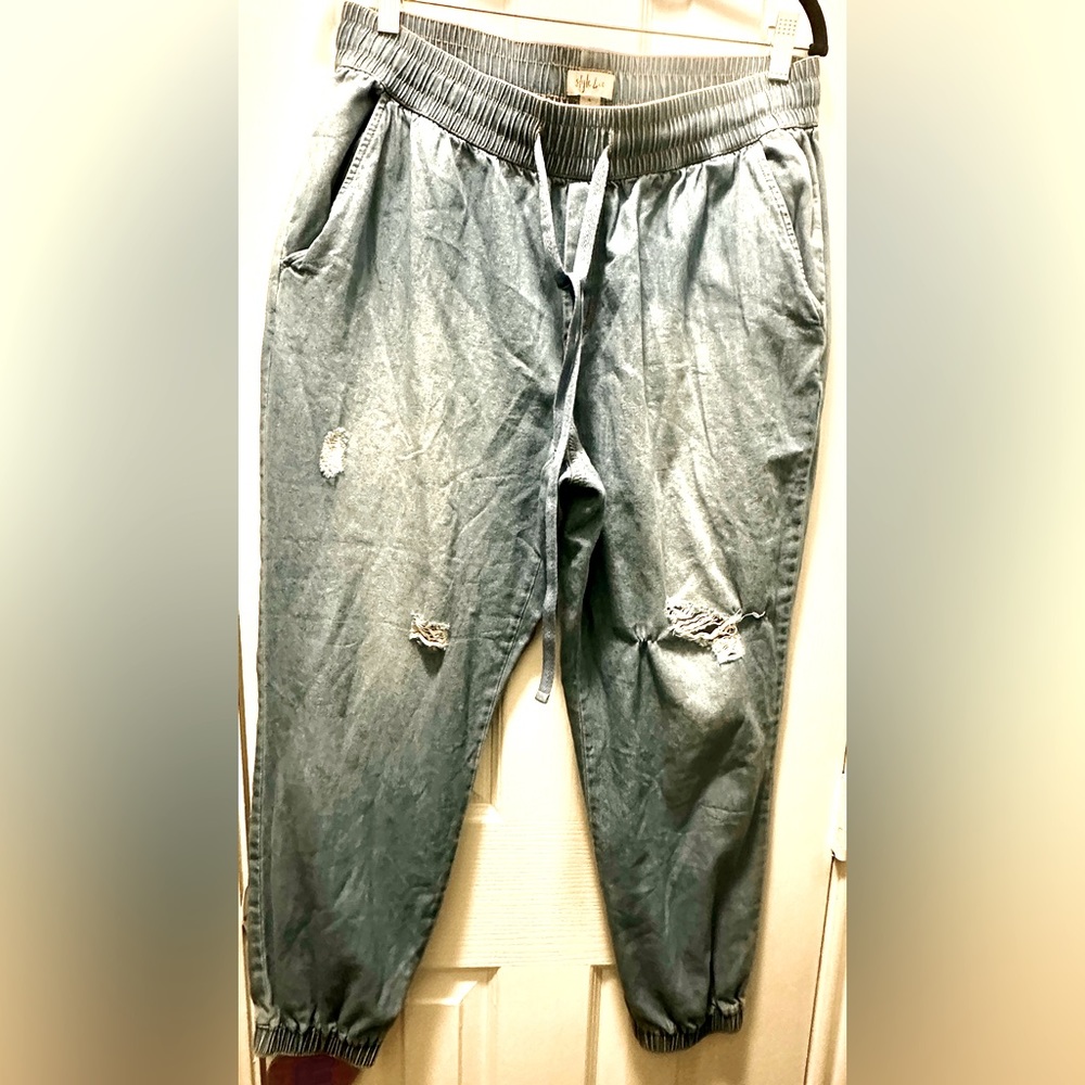 Style & Co Chambray Baggy Joggers